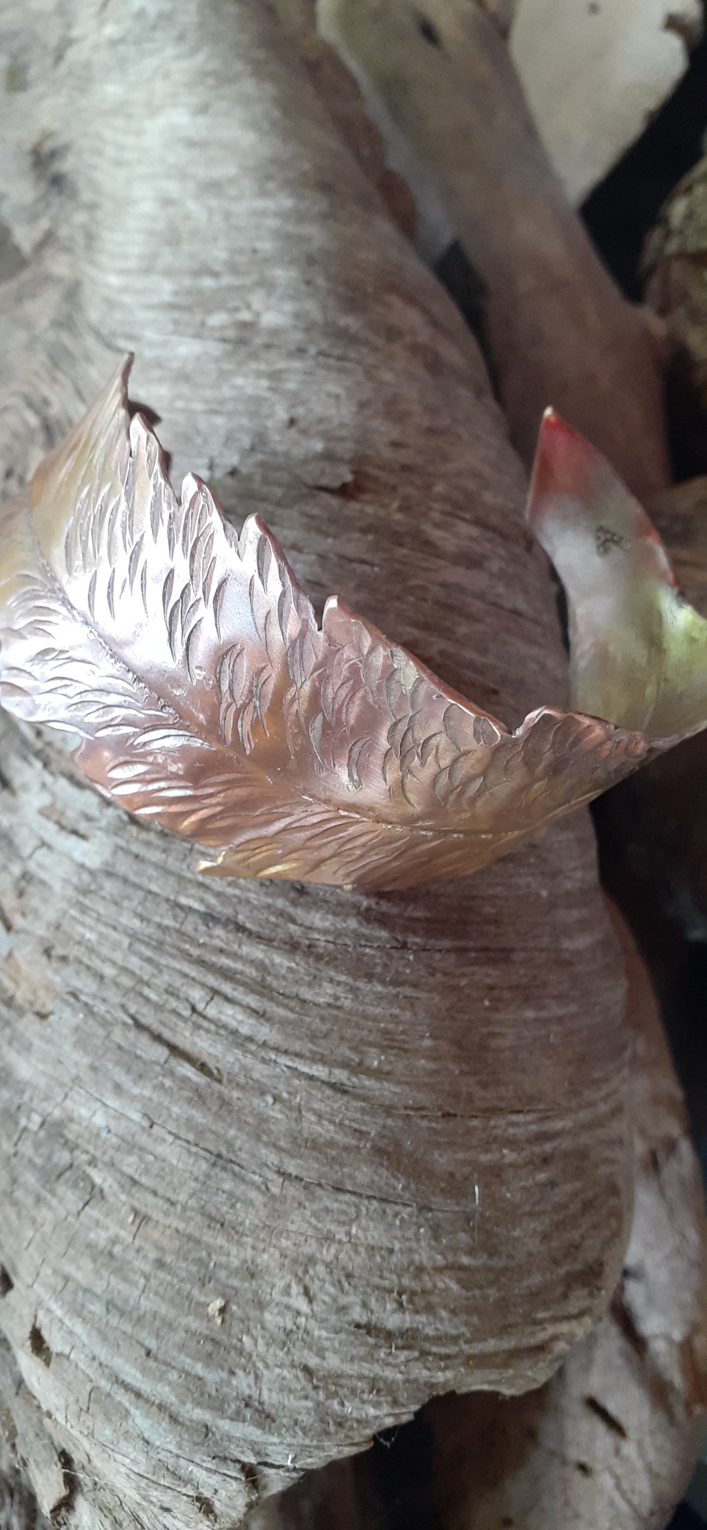 Copper Feather Cuff Bracelet
