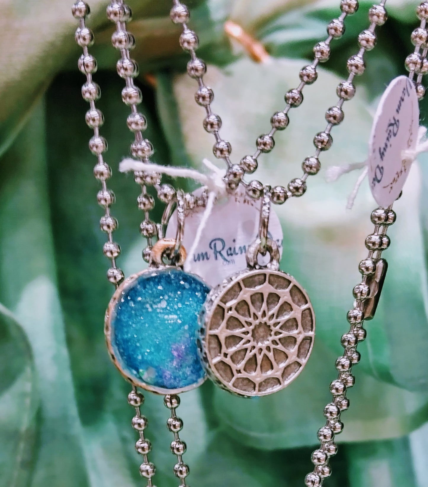 Mini Pendant Necklace Hand Crafted Resin