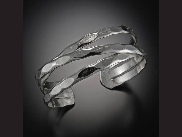Silver Plated Adjustable Cuff Bracelet by ANJU