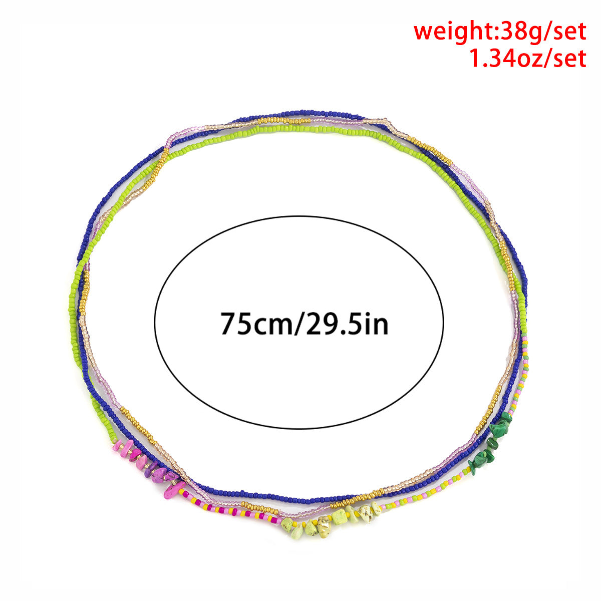 Multi-Layer Colorful Beaded Waist Chain