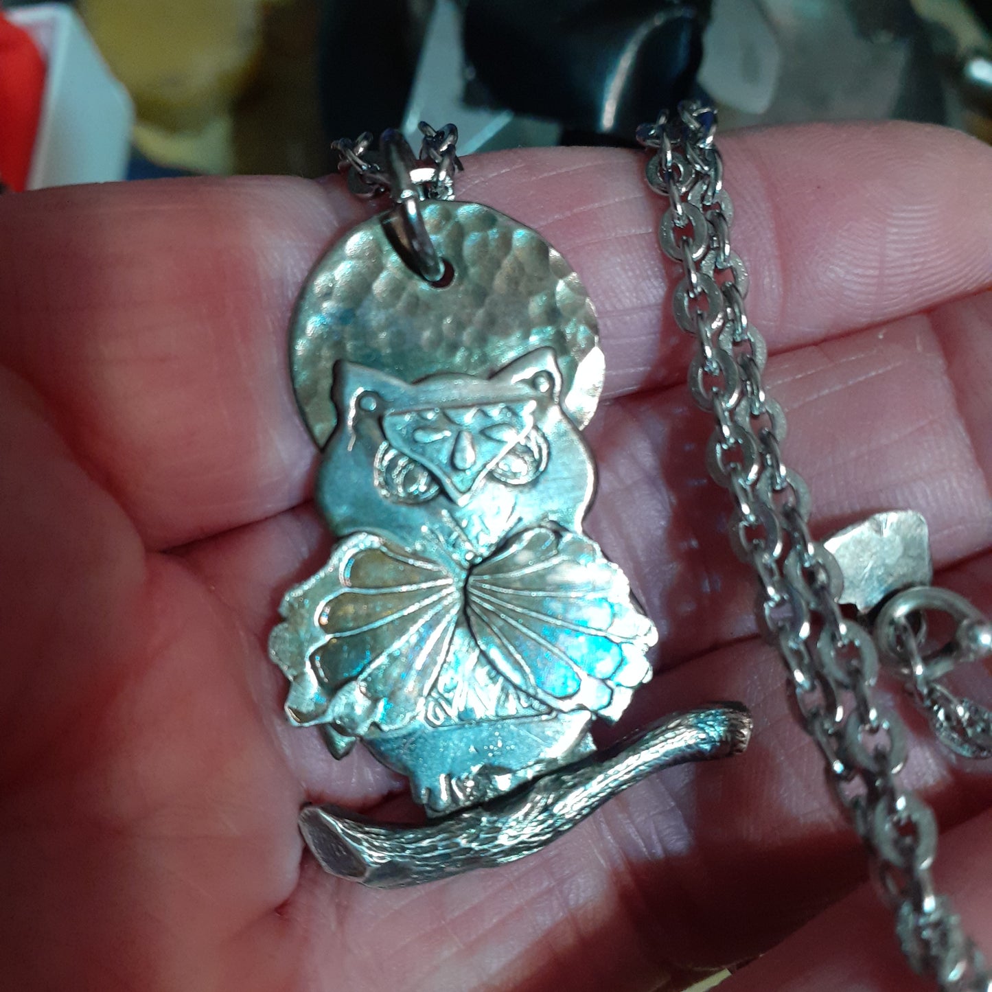 Night Owl Pendant Sterling - WarmRainyDay