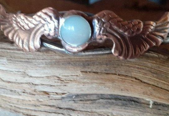Dragon wing Bracelet, Mixed Metal, Mother of Pearl - WarmRainyDay