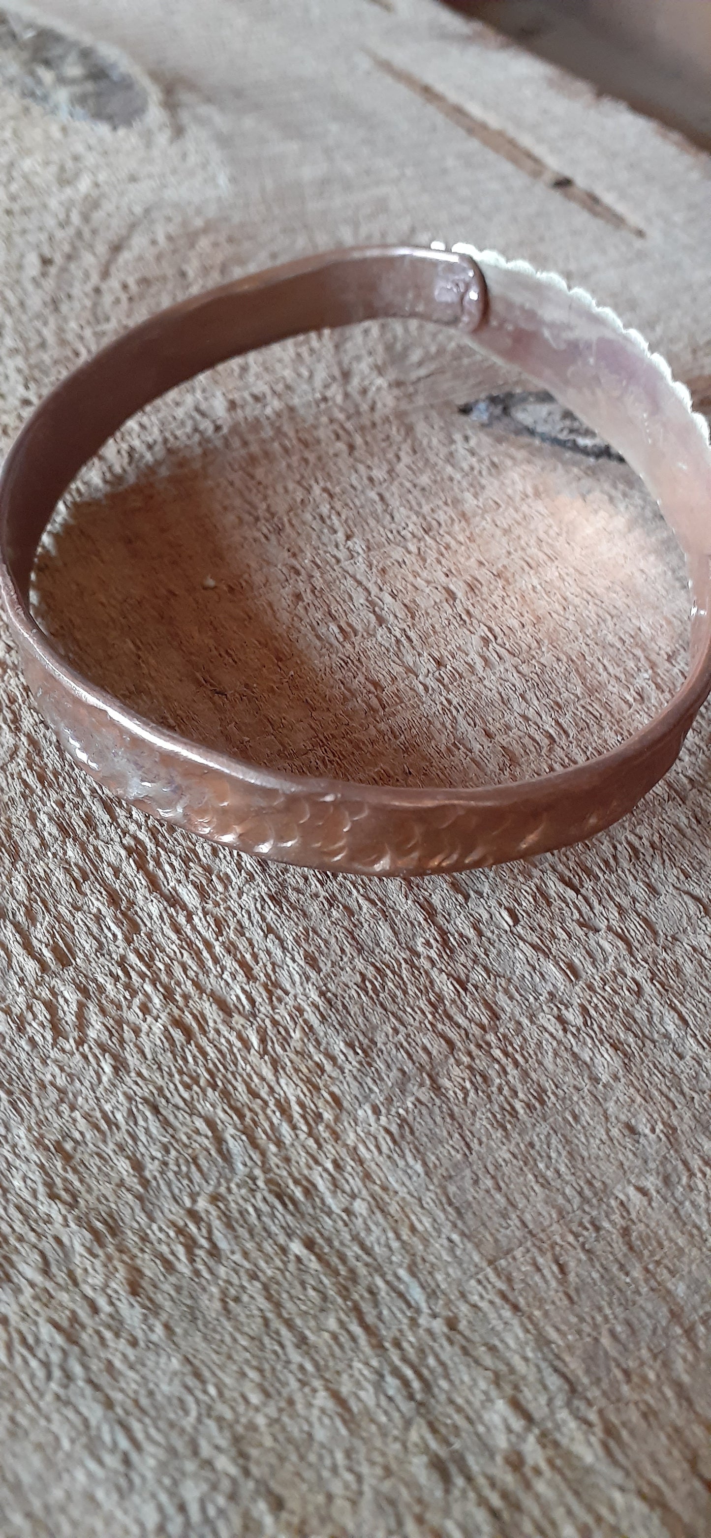 Mixed Metal Bangle Bracelet copper red brass sz 8 |WRD - WarmRainyDay