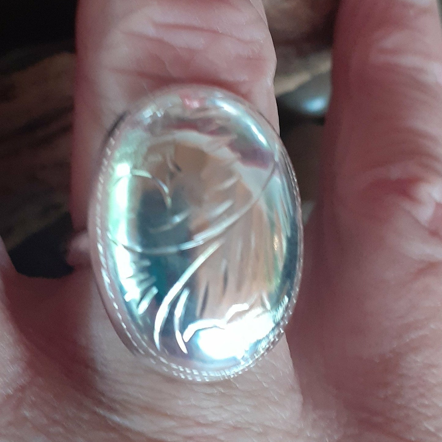 Hollow Formed Ingraved Ring in Sterling |WRD - WarmRainyDay