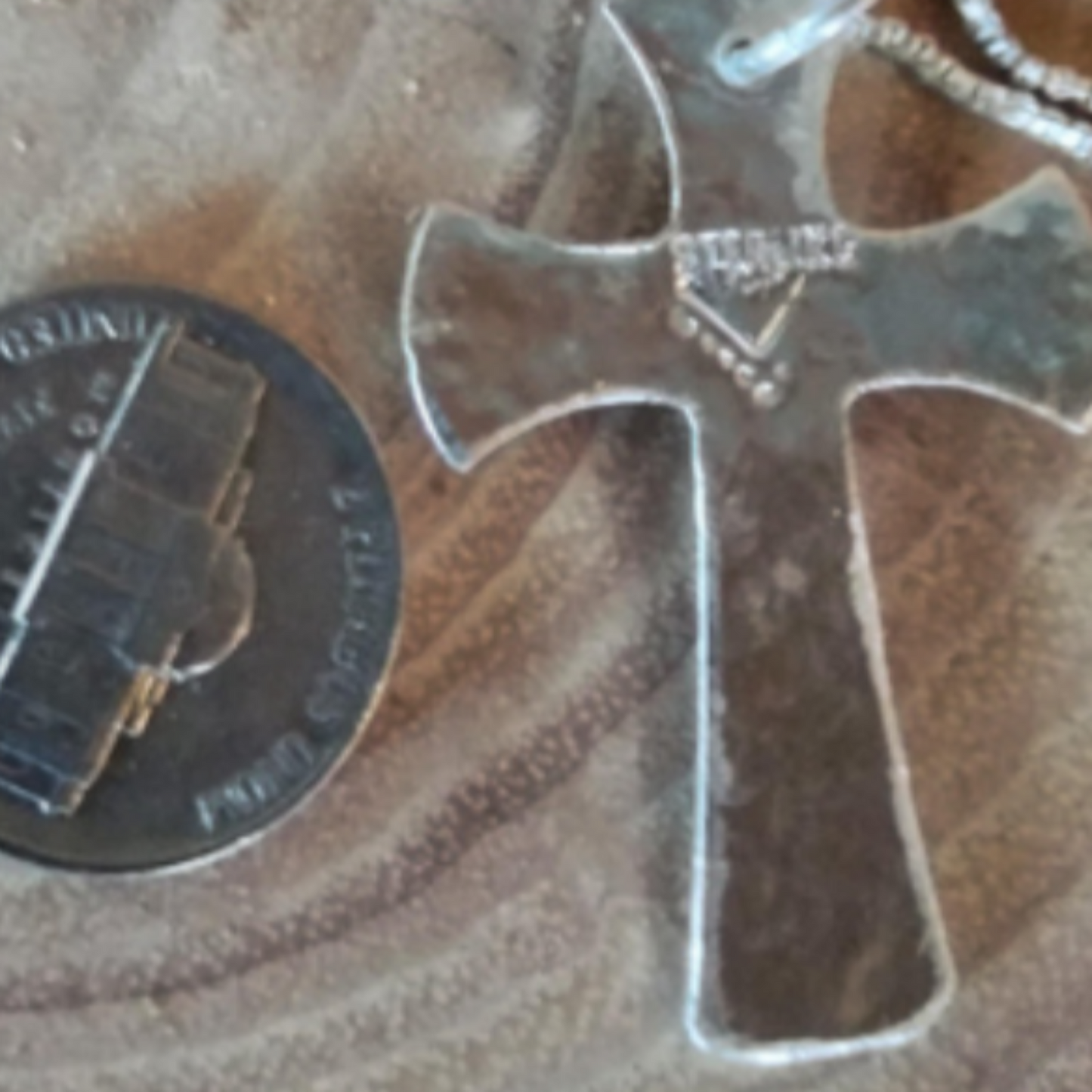Modern Cross Pendant Handmade in Silver or Copper |WRD - WarmRainyDay