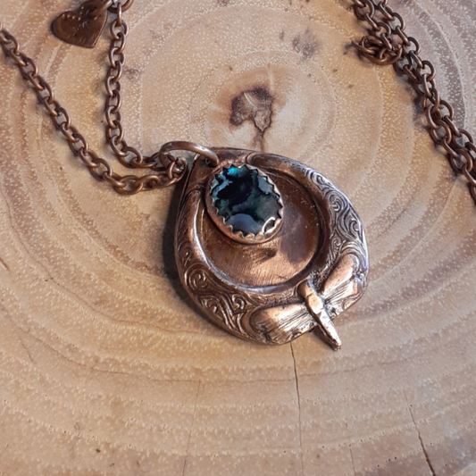 Dragonfly Moon Lover Pendant Necklace |WRD - WarmRainyDay