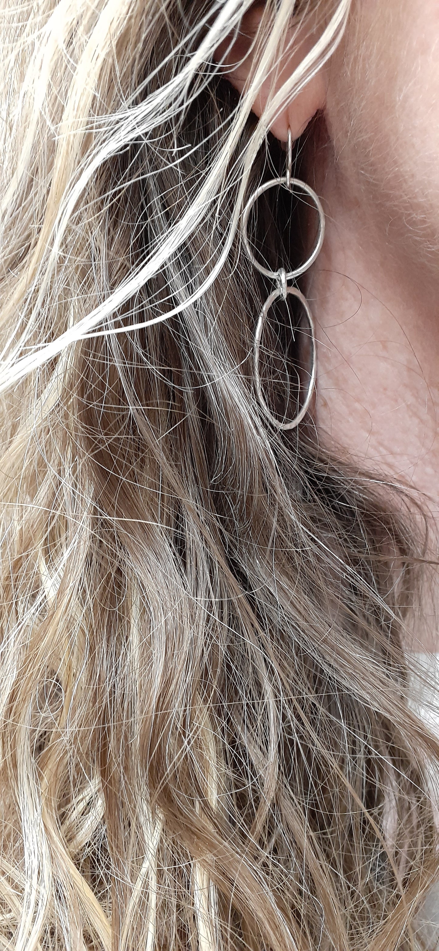 Sterling Dangling Hoops |WRD - WarmRainyDay
