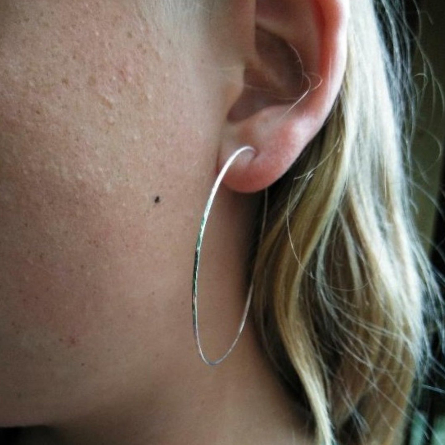 Dainty Sterling Hoop Threaded Earrings |WRD - WarmRainyDay