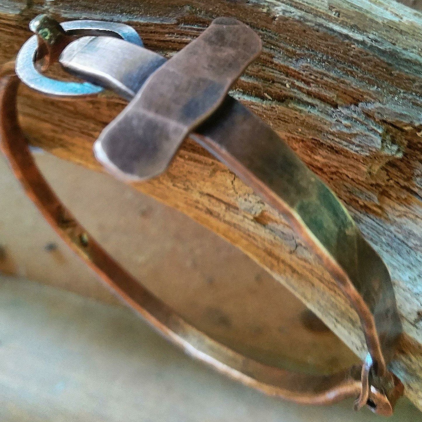 Rustic Cross Tension Bracelet - WarmRainyDay