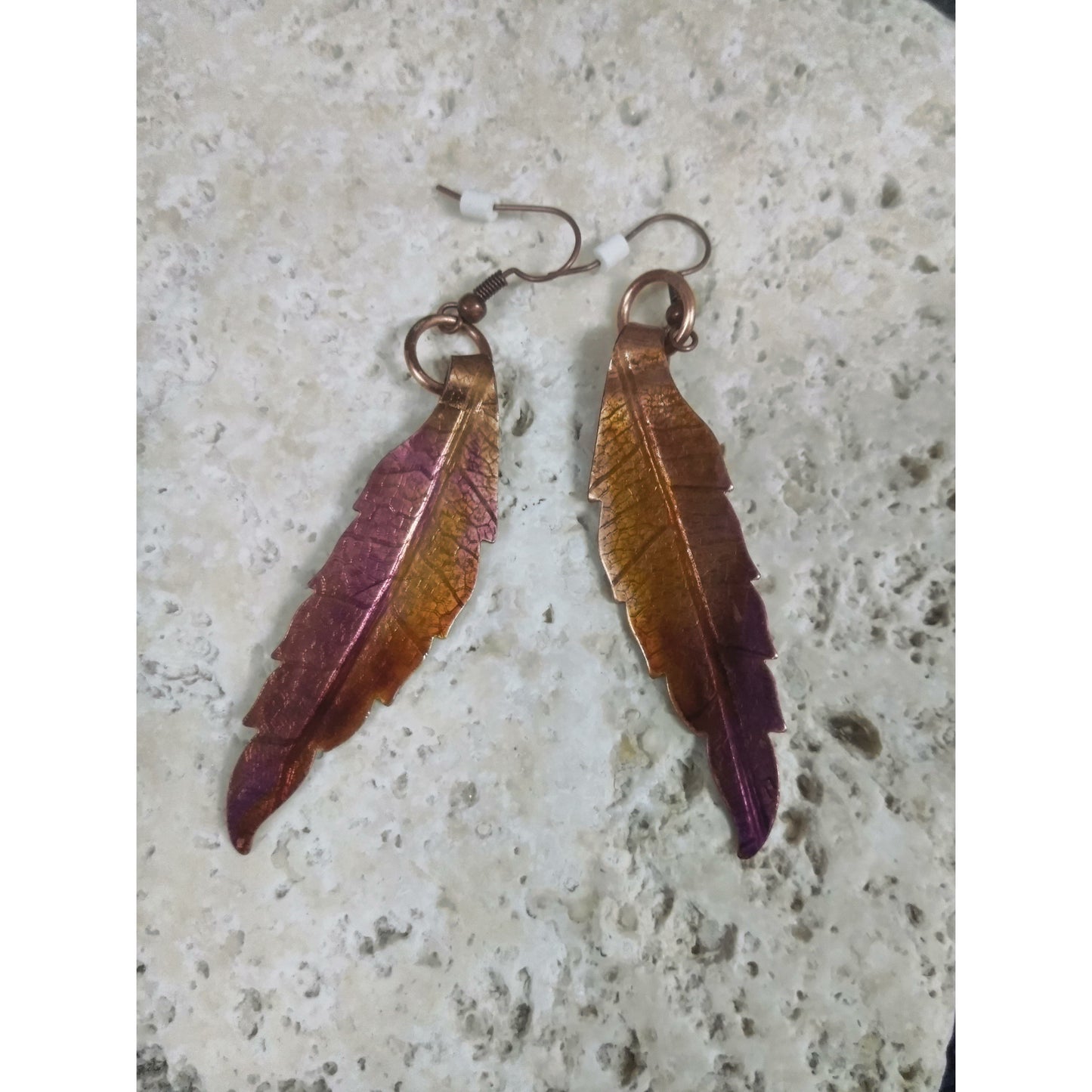 Copper Leaf Earrings - WarmRainyDay