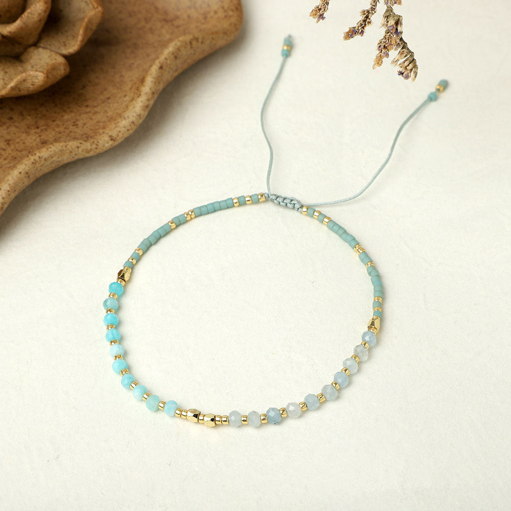 Minimalist natural beaded stackable bracelets