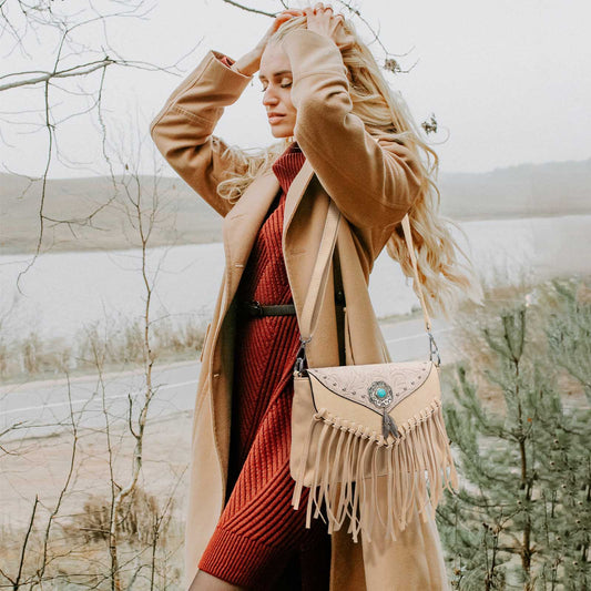 Western Boho fringe PU Leather Shoulder Bag