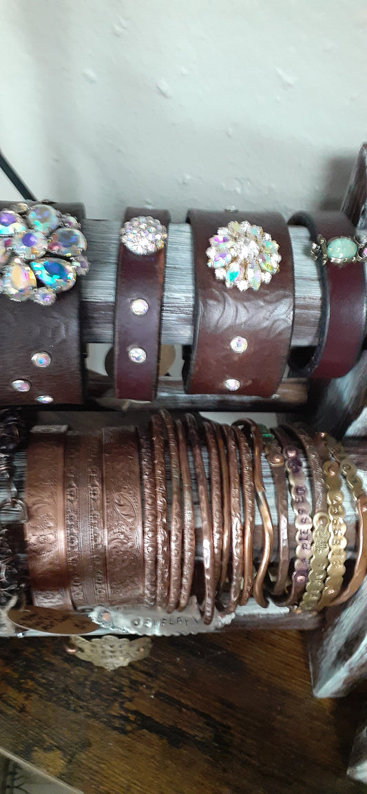 Small Leatherand Concho Cuff Collection