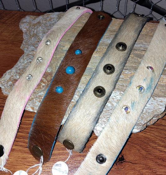Cowhide Bracelet with Snap Closure