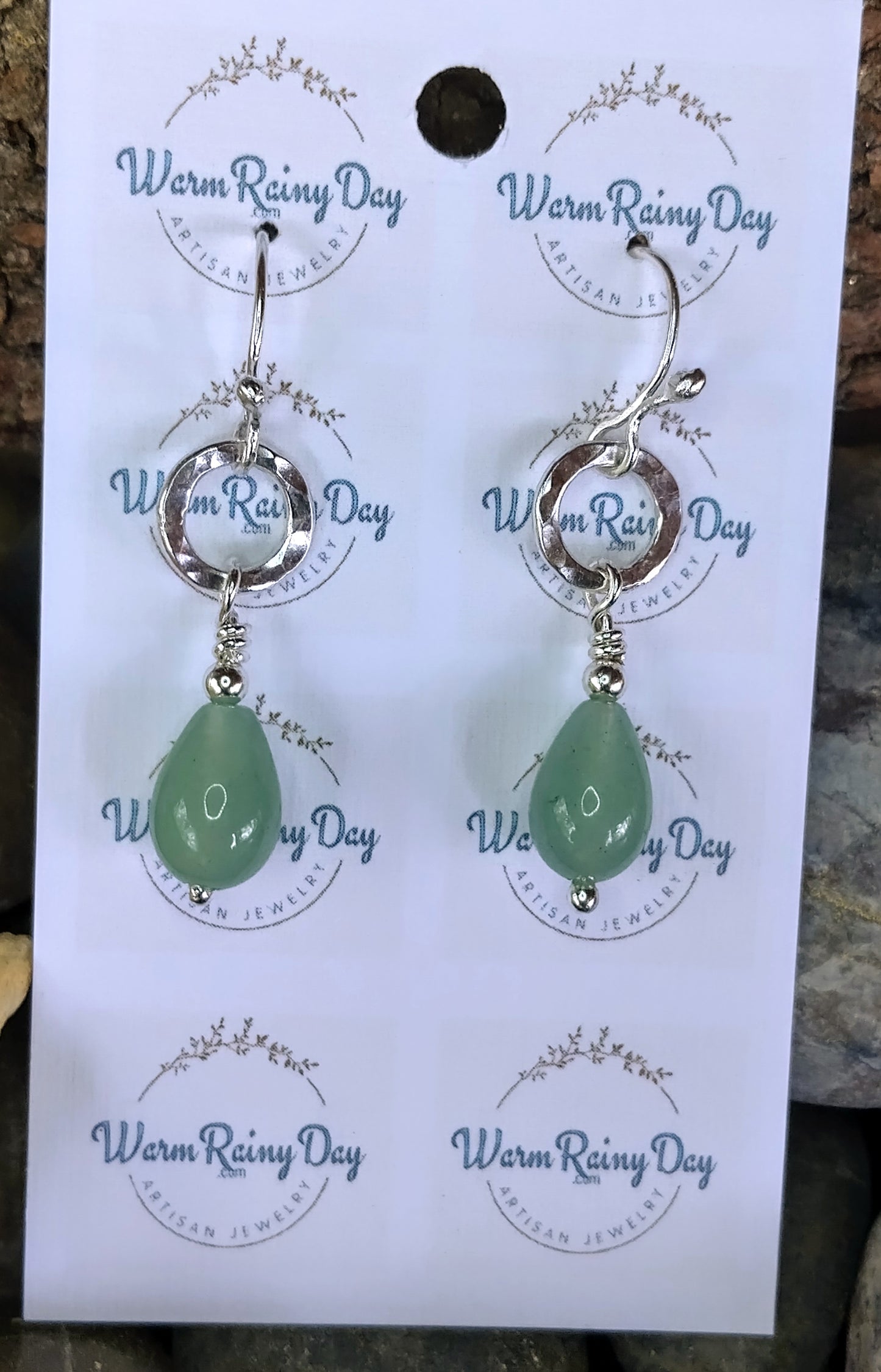 Earrings in Sterling Silver with Amazonite Gemstone Beads