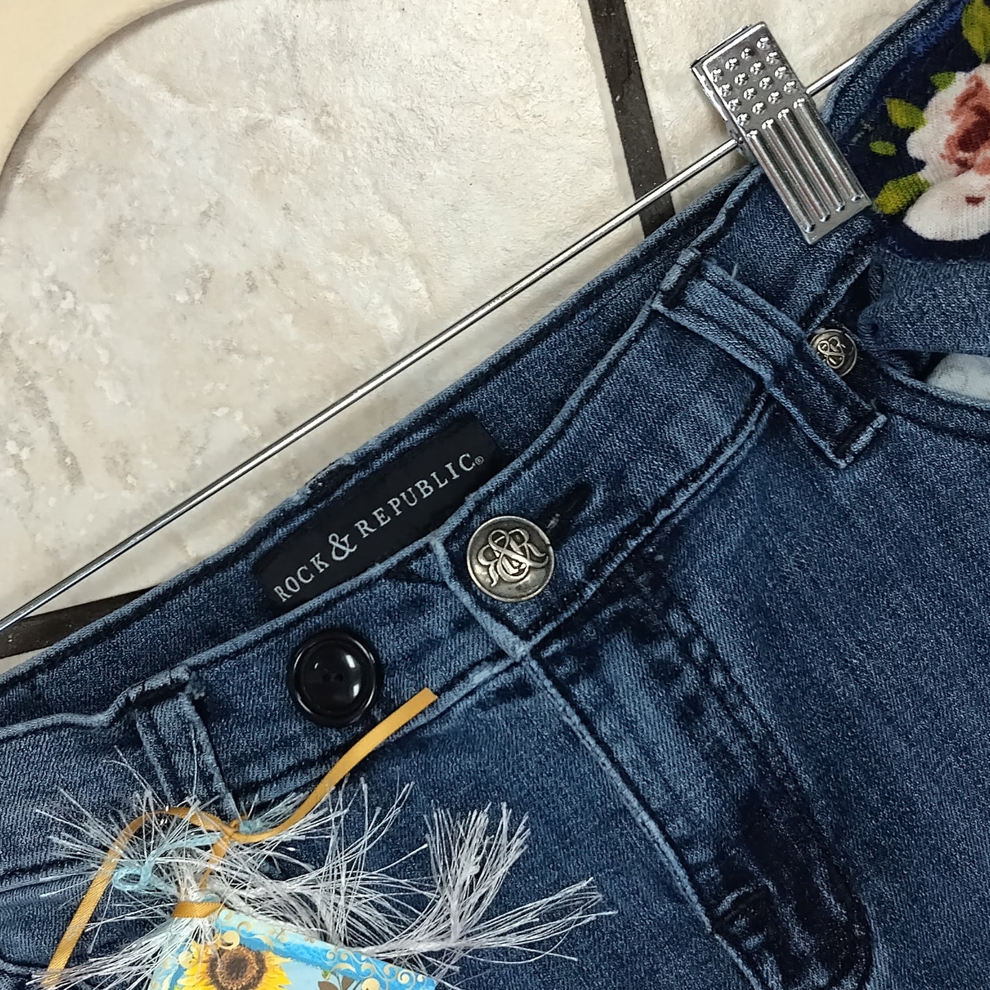 Vintage Upcycled Floral Patchwork Rock Revival Bell Bottom Jeans - 1-of-1 Distressed Boho Flare Pants