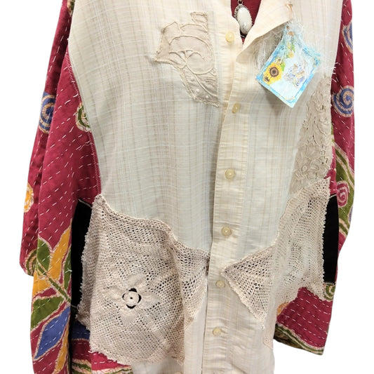 Vintage Upcycled Crochet Patchwork Statement Poncho - Handmade 1-of-1 Boho Boutique  Jacket (Copy)