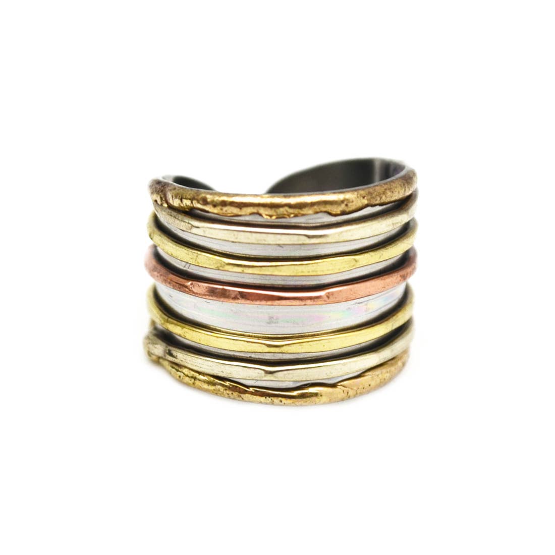 Mixed Metal Cuff Ring by ANJU