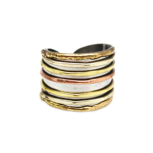 Mixed Metal Cuff Ring by ANJU