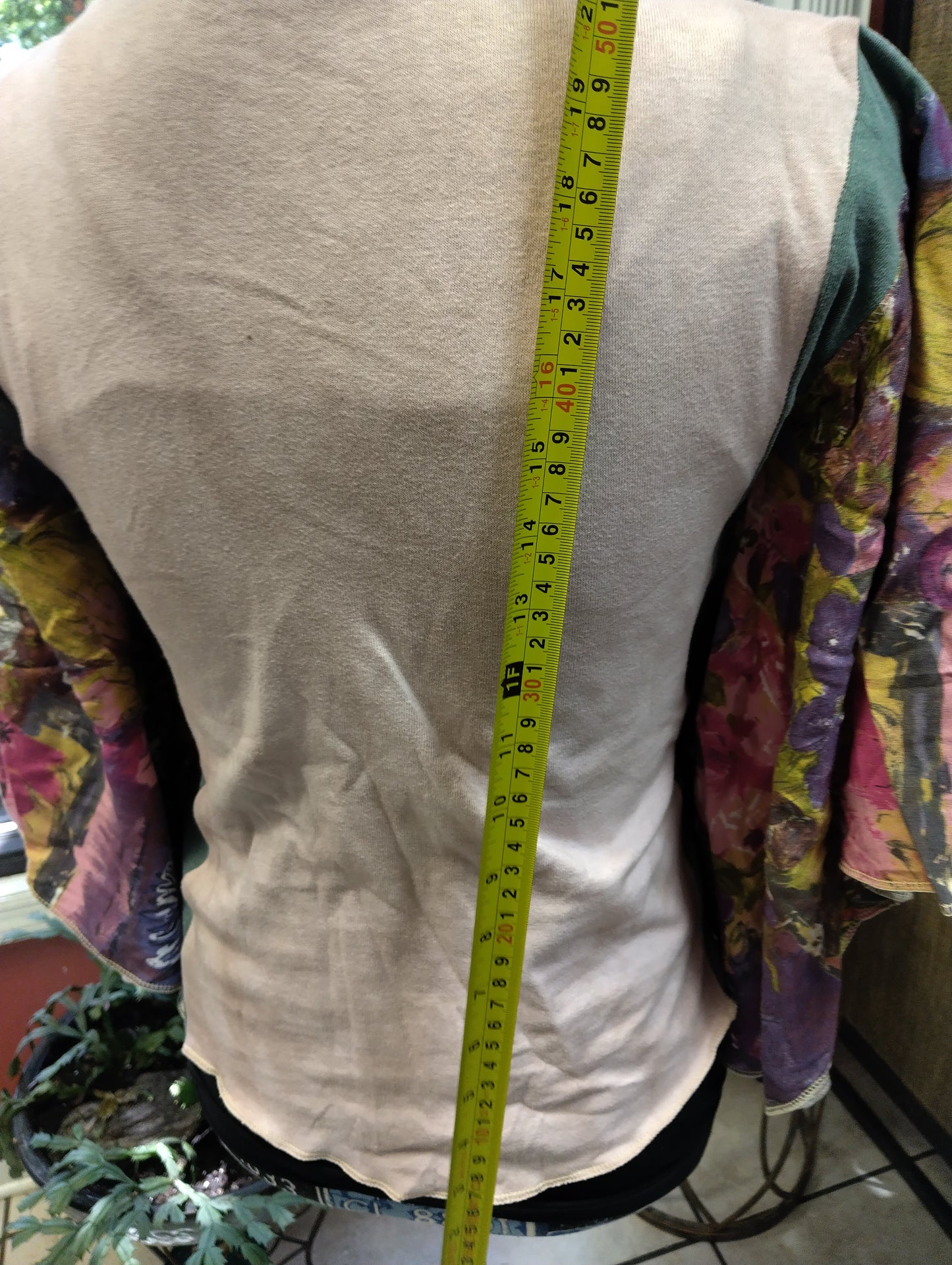 Slim Fit Tee Stained Big Sleeved Cotton Top