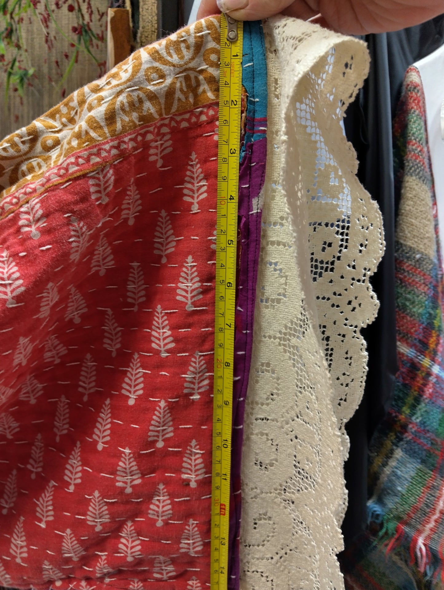 Reversible Upcycled Kantha Quilt Crop Poncho
