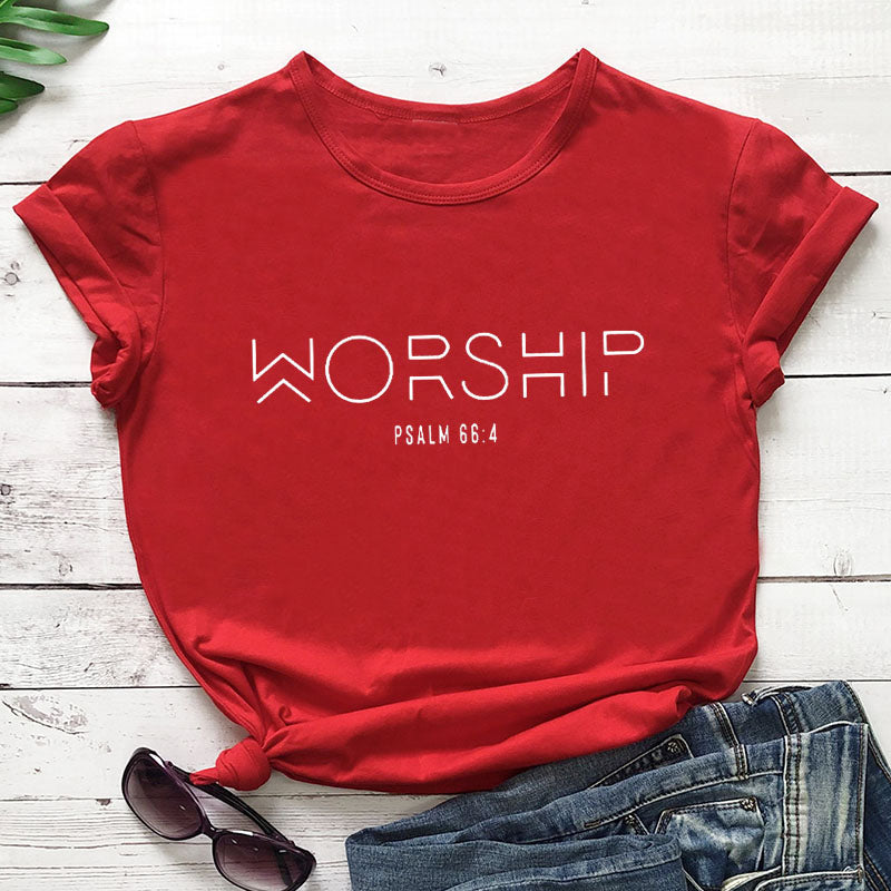 Worship Cotton T-Shirt Faith for Women S to XXXL