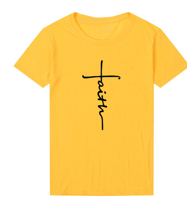 Faith cross women cotton t-shirt tops tee shirt loose tops