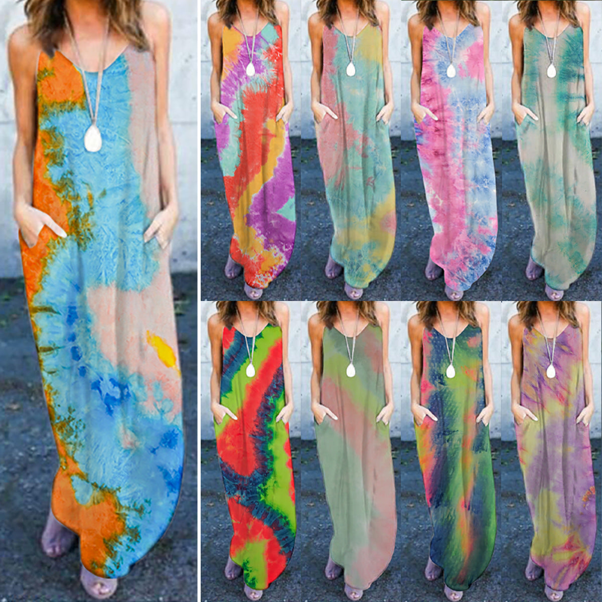 Tie-dye print dress