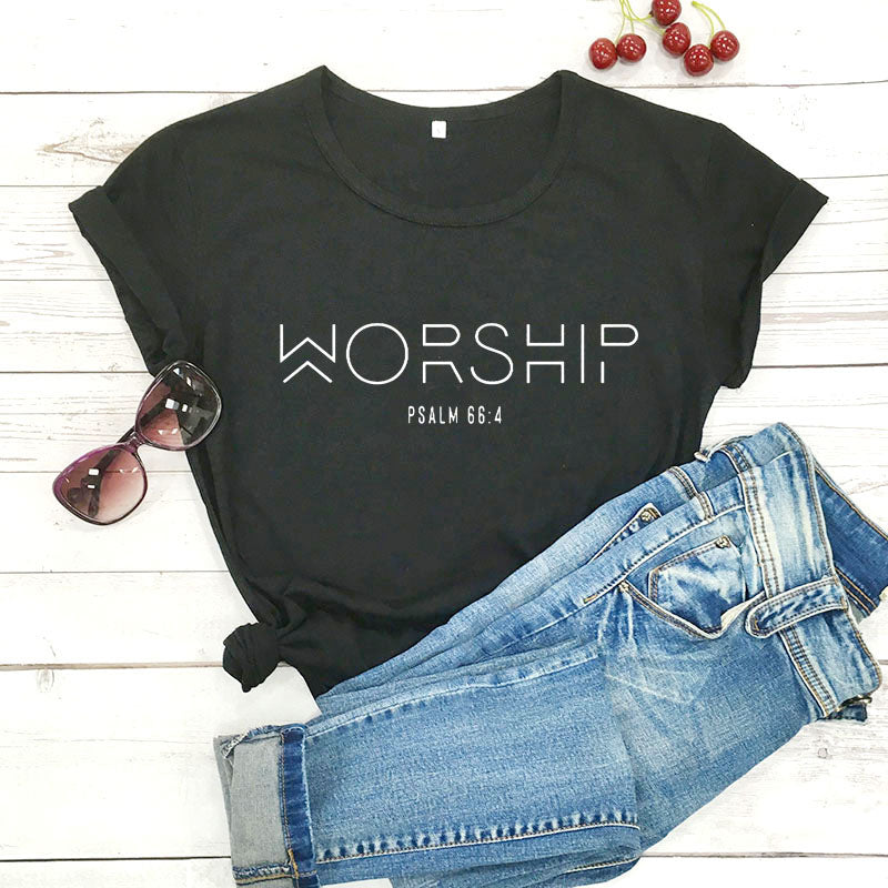 Worship Cotton T-Shirt Faith for Women S to XXXL