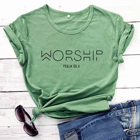 Worship Cotton T-Shirt Faith for Women S to XXXL