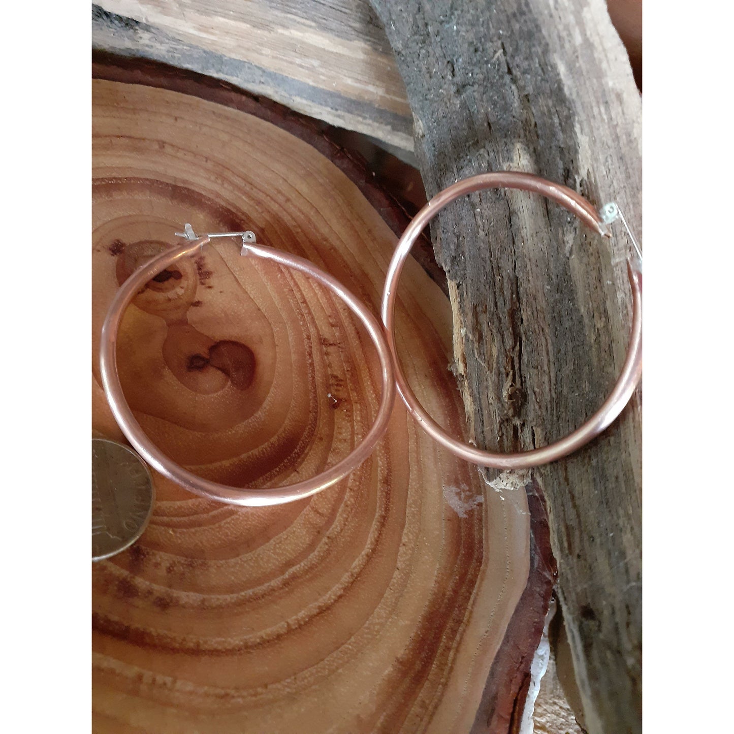 Large Copper Hoop Earrings|WRD - WarmRainyDay