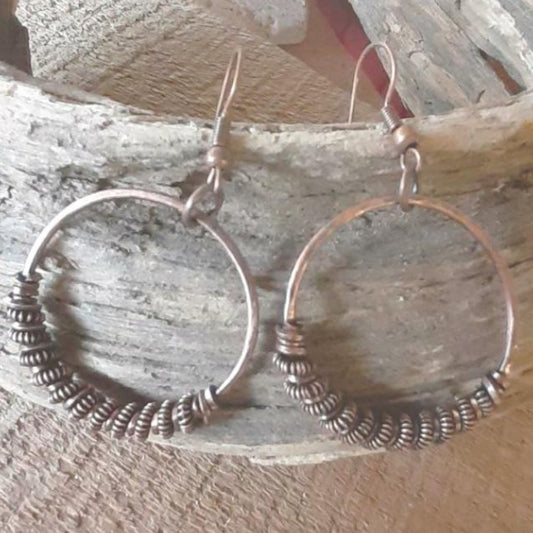 Coiled Copper Hoop Earrings |WRD - WarmRainyDay