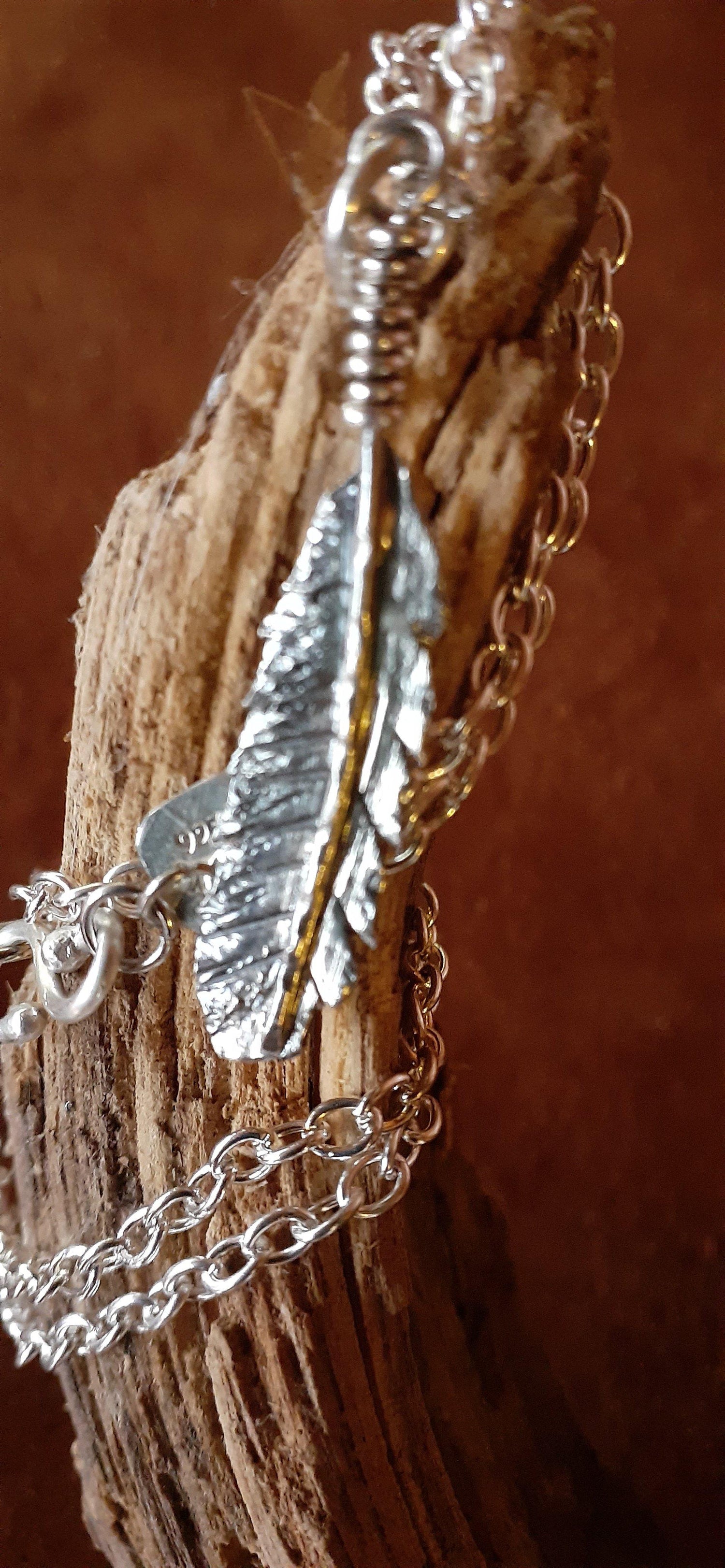 Sterling Feather Necklace - WarmRainyDay