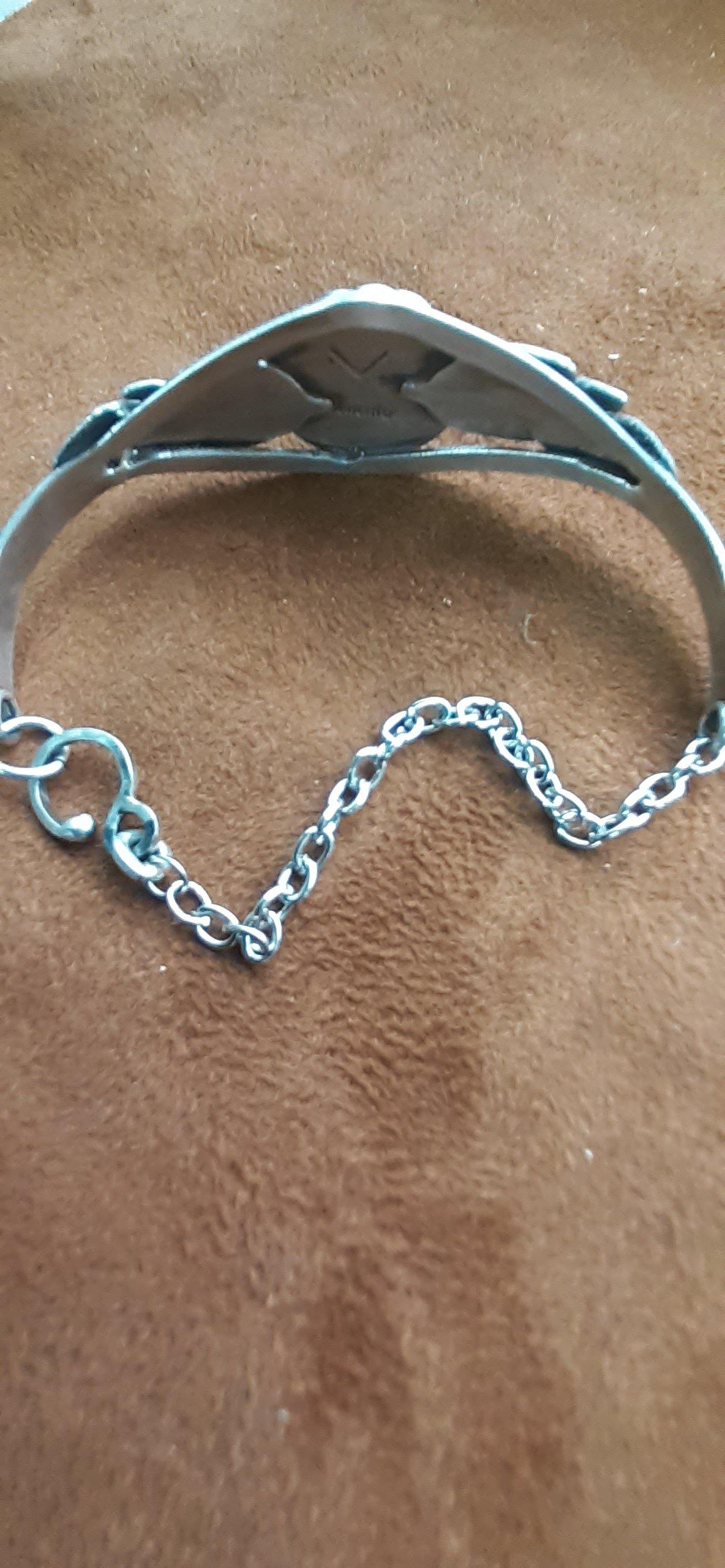 Turquoise and Sterling Silver Bracelet - WarmRainyDay