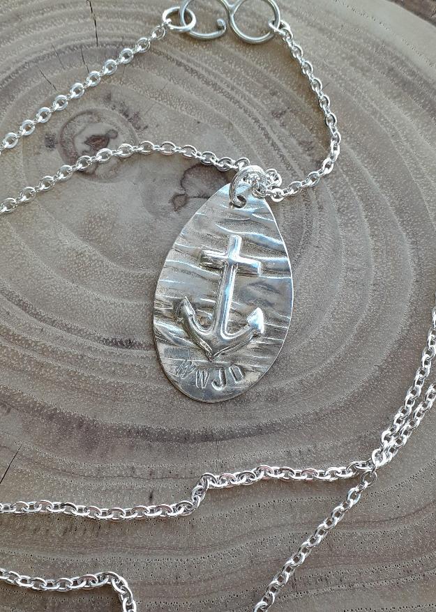 Sterling Anchor with WWJD Stamping| WRD - WarmRainyDay