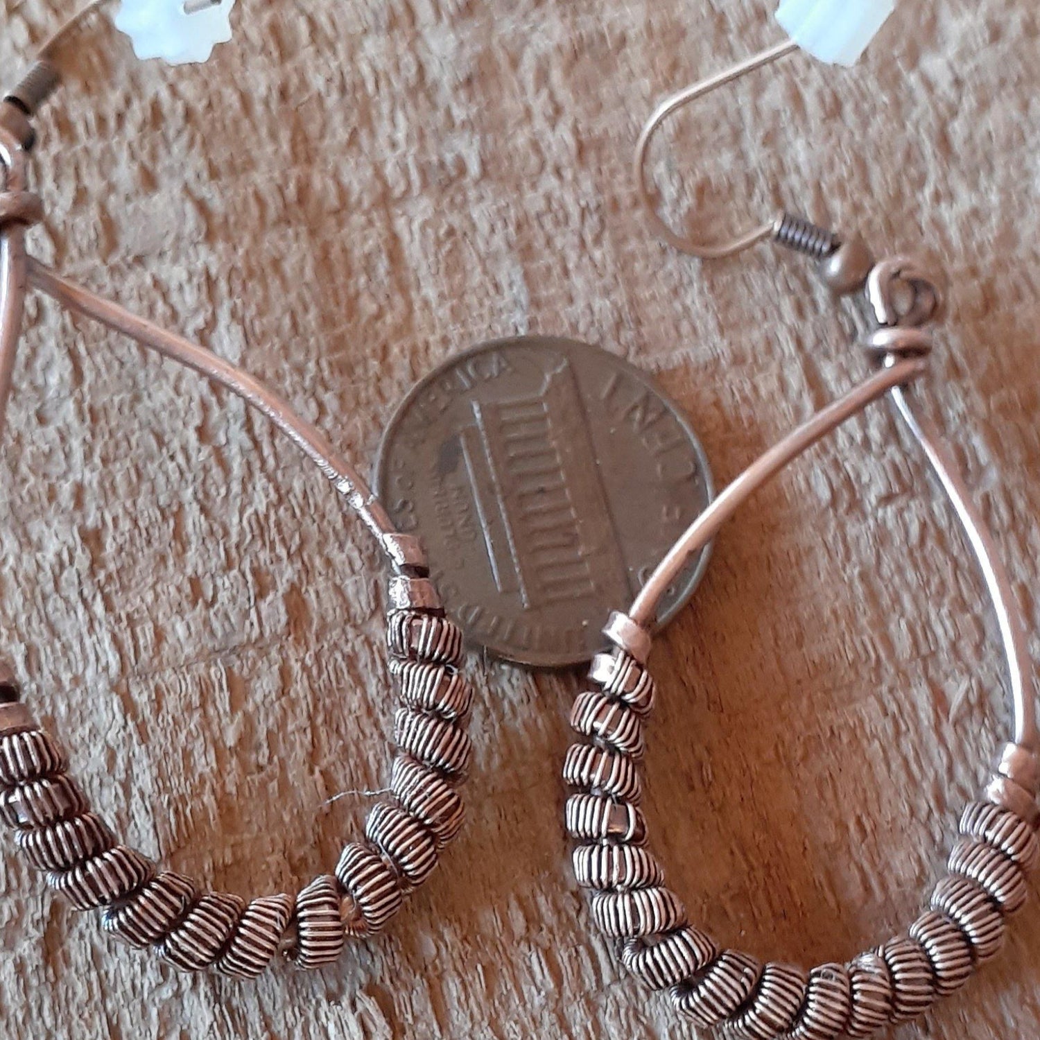 Copper Coiled Ear Drops Earring | WRD - WarmRainyDay