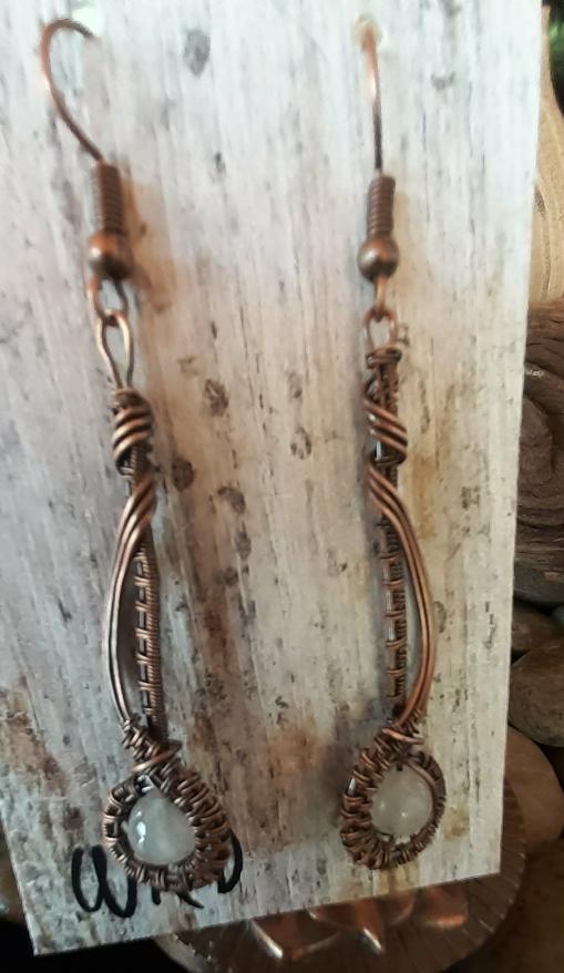 Long Dangling Wire Woven Earrings |WRD - WarmRainyDay