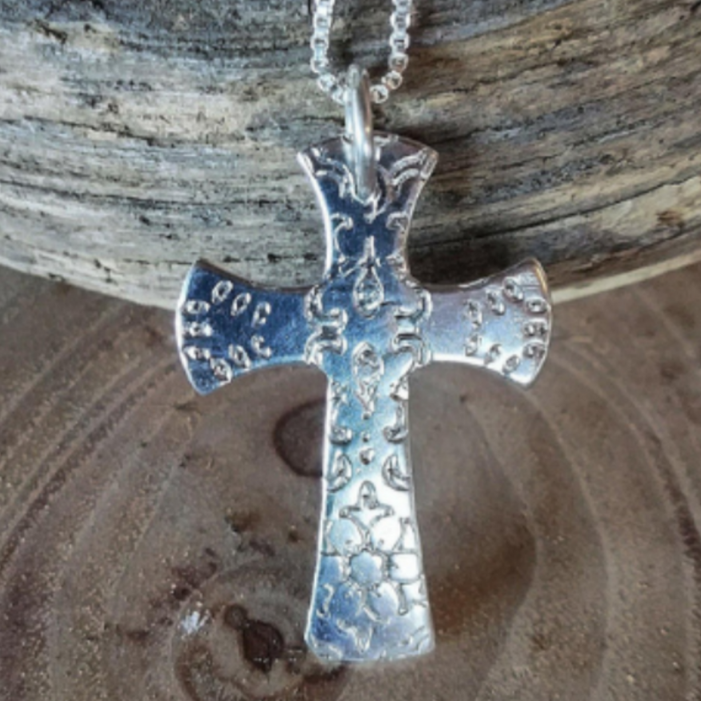 Modern Cross Pendant Handmade in Silver or Copper |WRD - WarmRainyDay