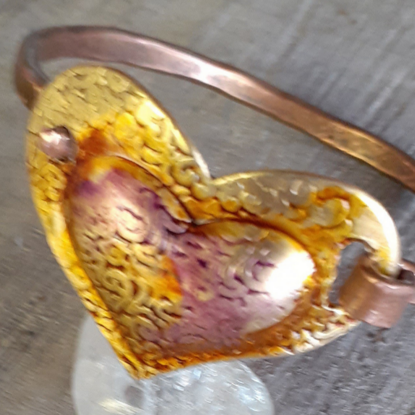 Mixed Metal Puffy Heart Bracelet |WRD - WarmRainyDay