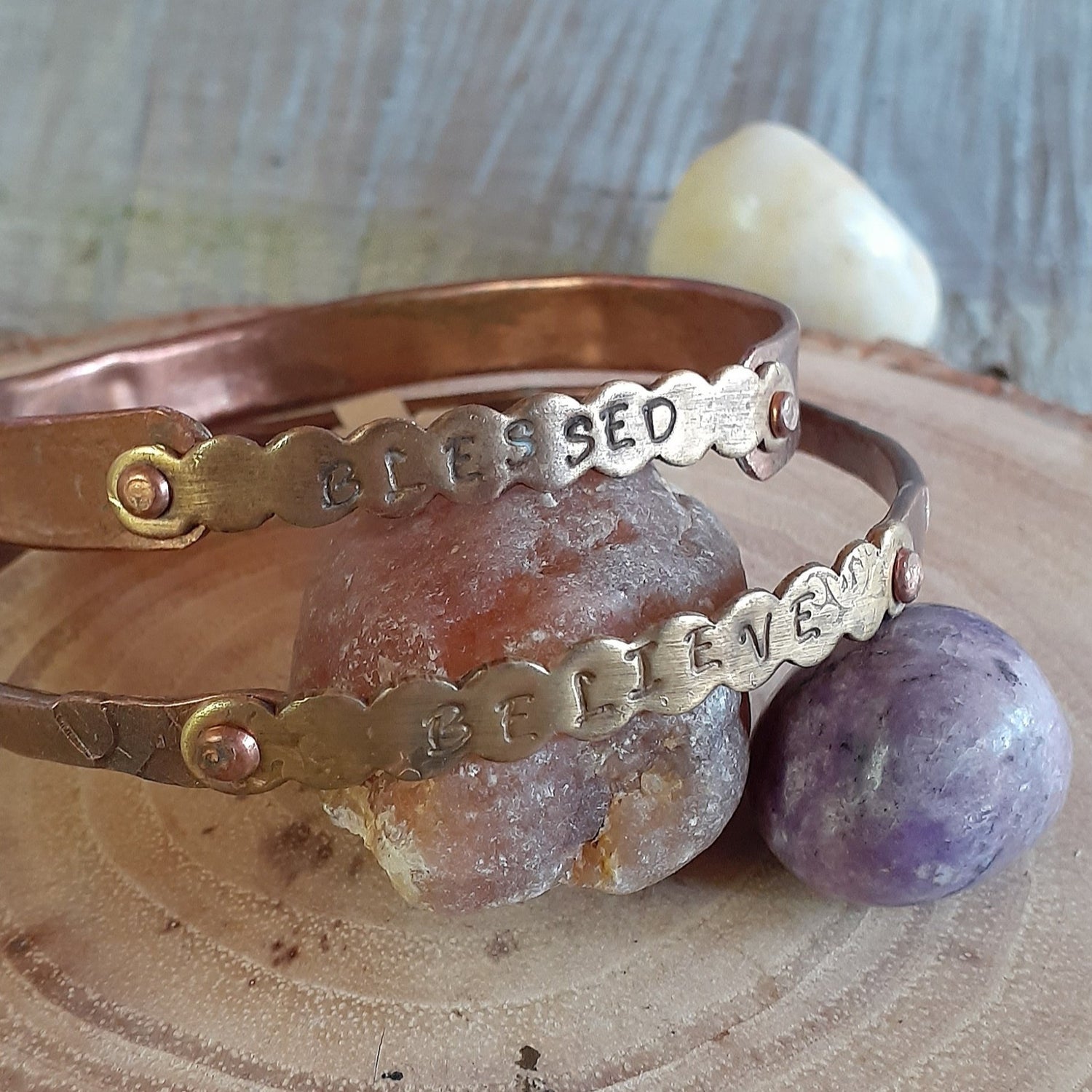 Copper Bangles, Blessed and Believe |WRD - WarmRainyDay