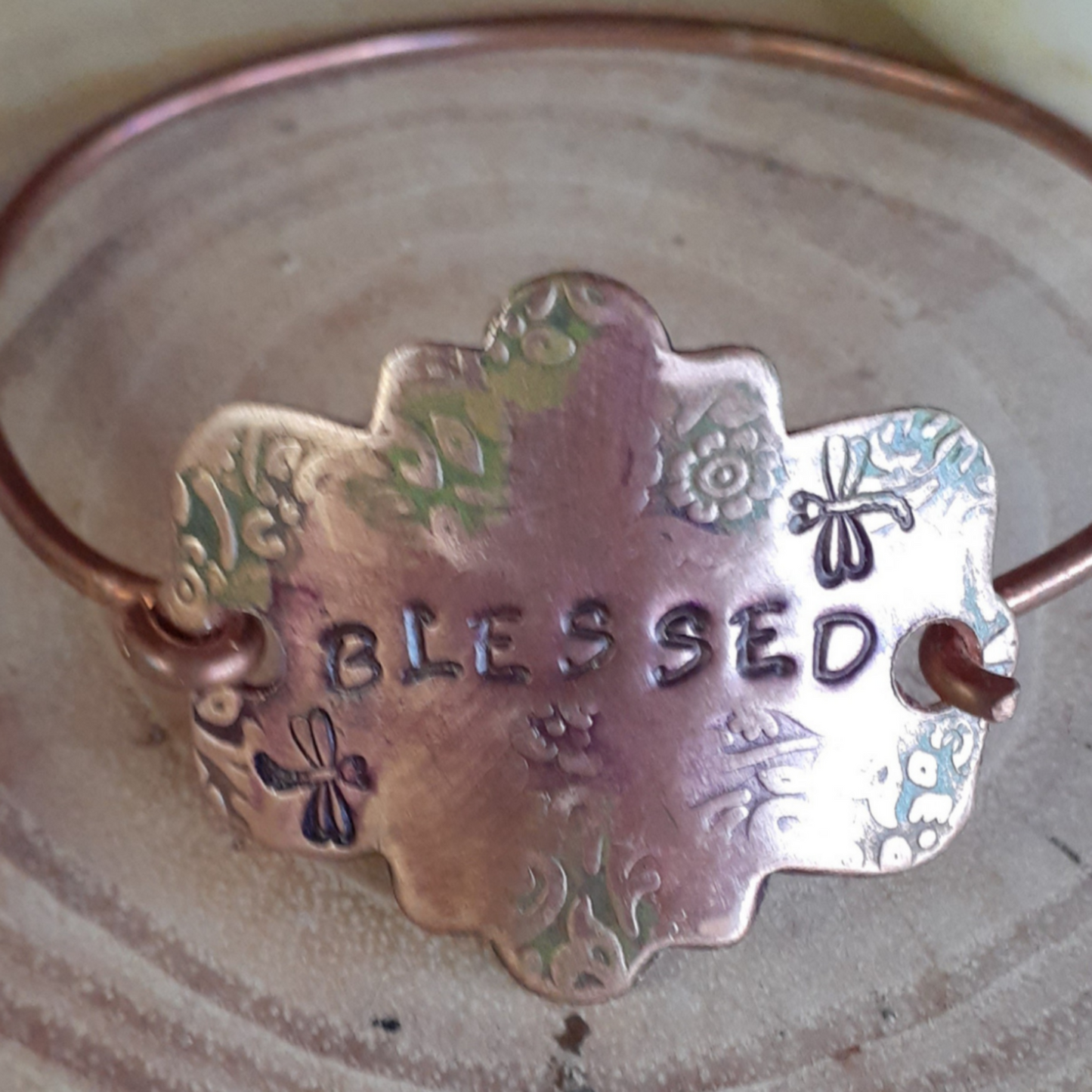 Inspirational Copper Stamped Tension Bracelets|WRD - WarmRainyDay