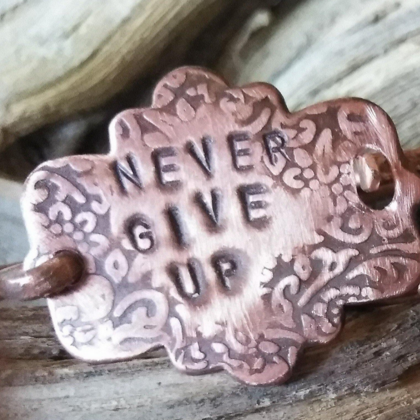 Inspirational Copper Stamped Tension Bracelets|WRD - WarmRainyDay