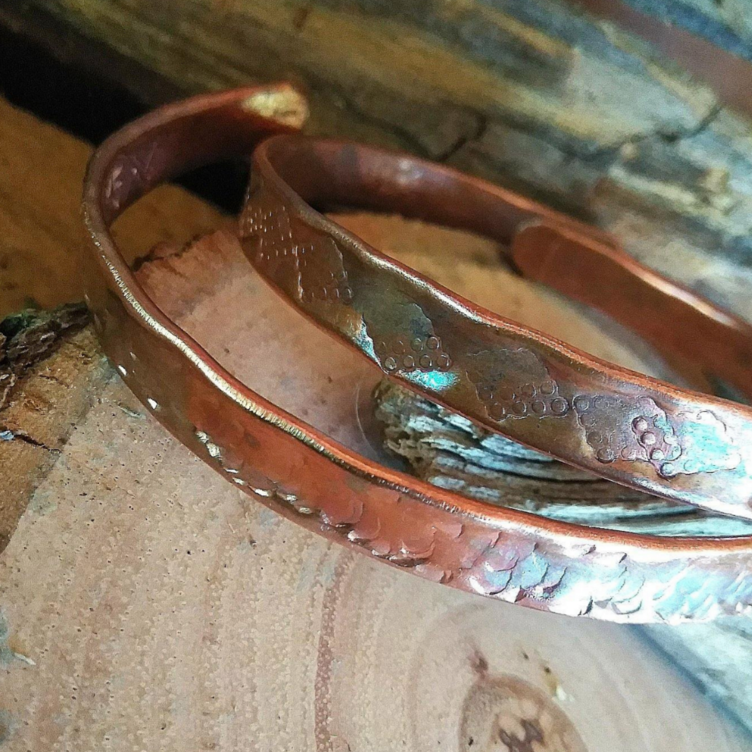 Unisex Fire Painted Copper Bracelet Cuff |WRD - WarmRainyDay