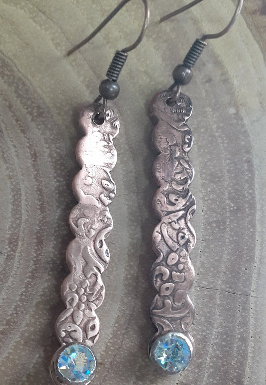 Sterling "Pencil" Style Dangling Earrings |WRD - WarmRainyDay