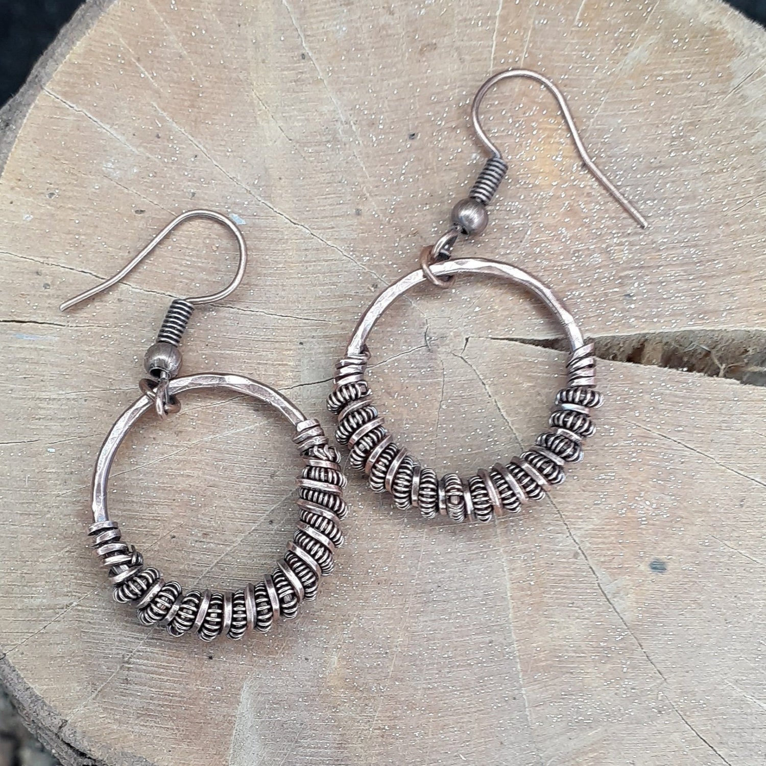 Coiled Copper Hoop Earrings |WRD - WarmRainyDay