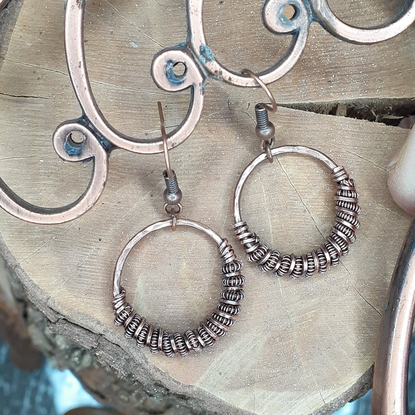 Coiled Copper Hoop Earrings |WRD - WarmRainyDay