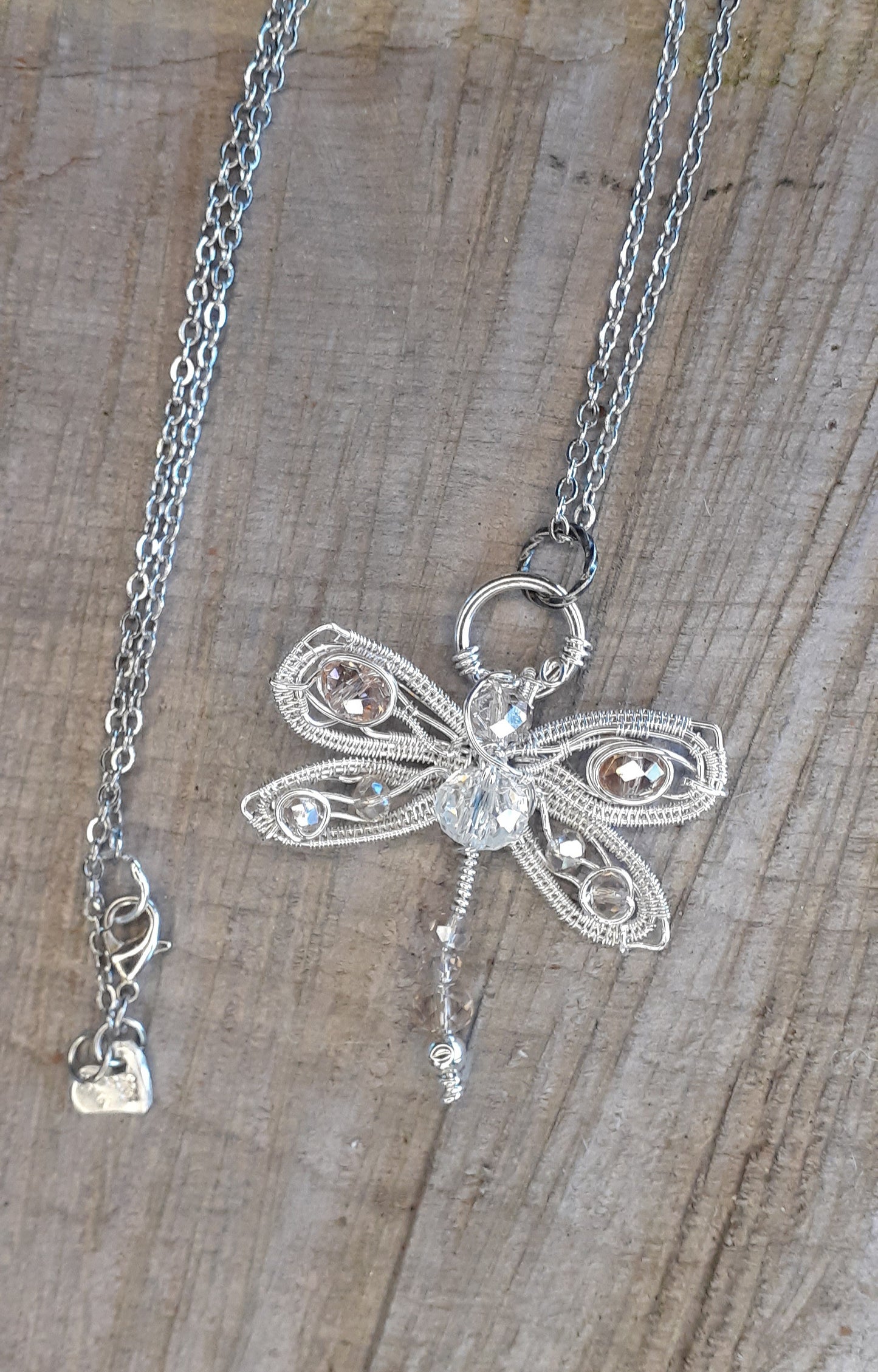 Woven Dragonfly Necklace Copper, Silver |WRD - WarmRainyDay