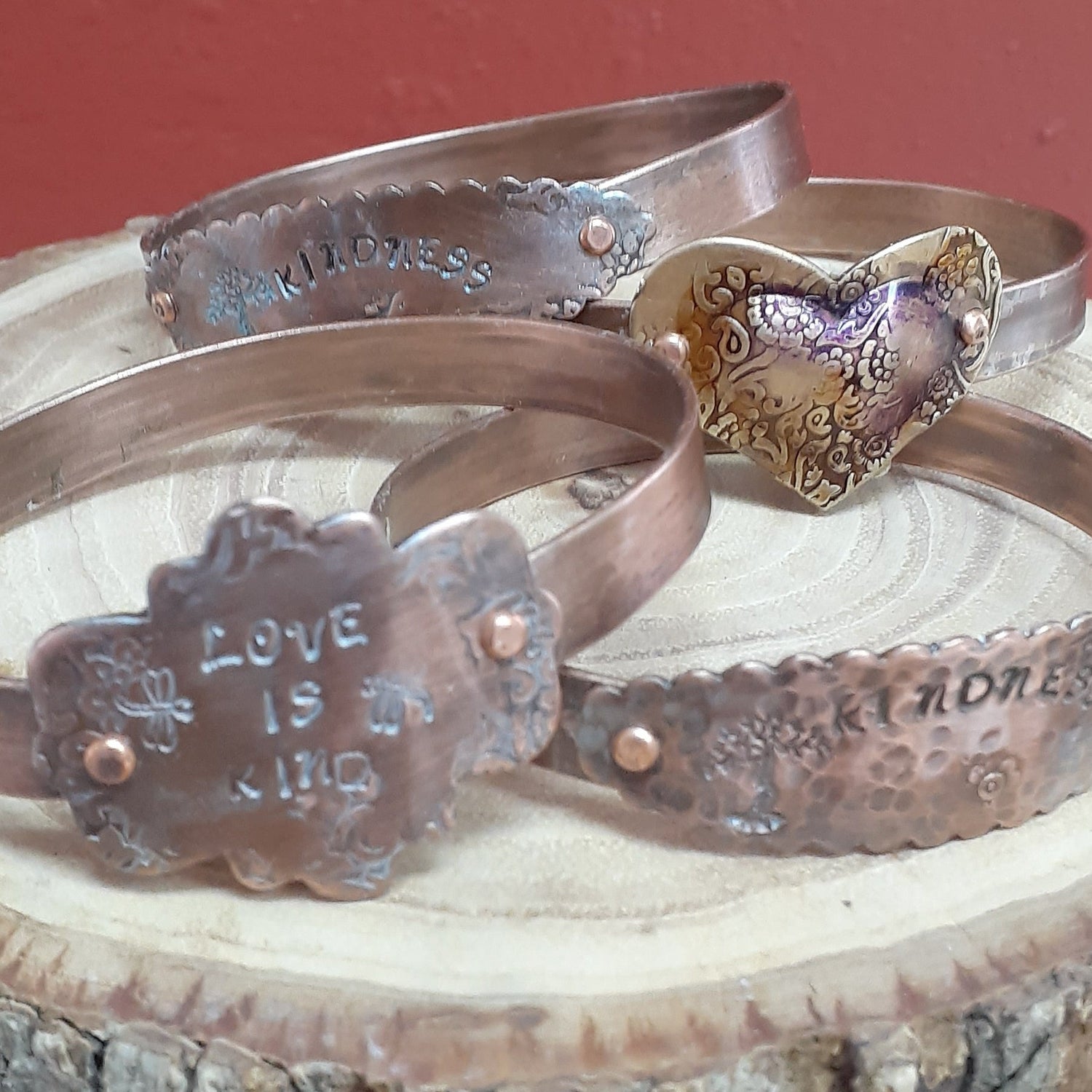 Wholesale copper inspirational bracelets with display |WRD - WarmRainyDay