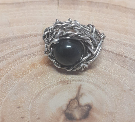 Wire Woven Black Onyx Ring|WRD