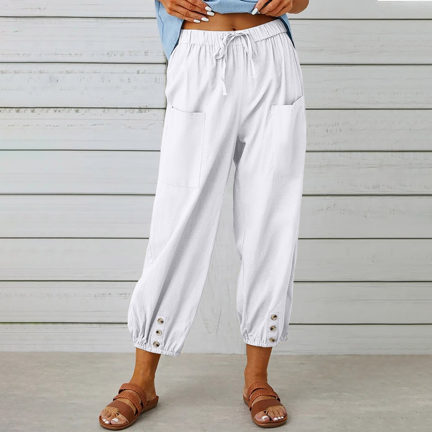 Drawstring Tie Pants for Summer